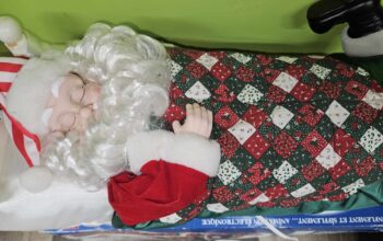 Vintage Telco Sleeping Santa Animated Snoring