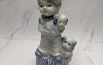 Boy with Dog Figure