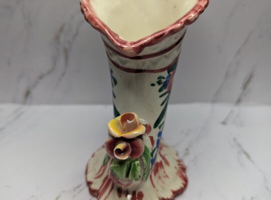Vintage Cornucopia Vase Porcelain Hand Painte