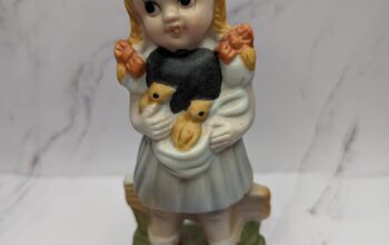 Vintage Lefton Girl with Chicks figurine