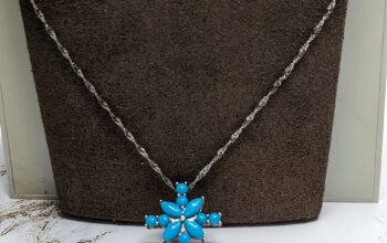 Turquoise Cubic Zirconia Cross