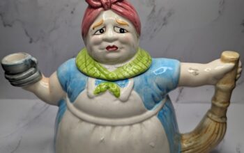 Vintage Housemaid Holding Broom & Teacup Cera