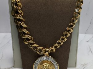 Lion Medallion Pendant Necklace