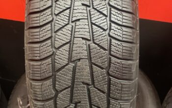 225/65r17 motor master.  Snow tires on dodge