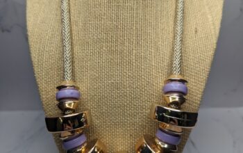 Purple Gold Chunky Necklace
