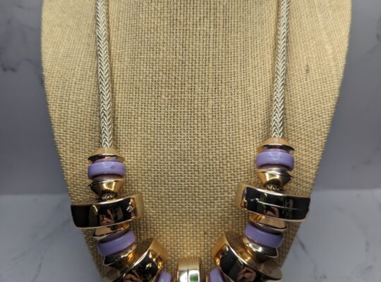 Purple Gold Chunky Necklace