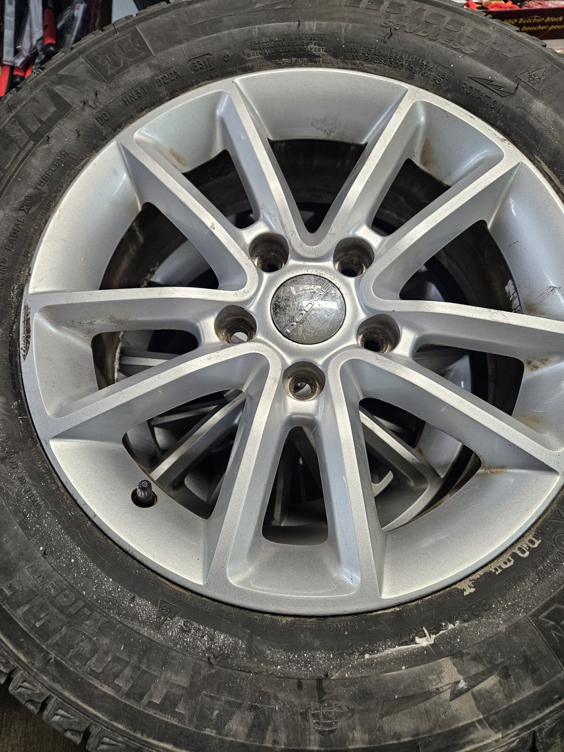 225/65R17 Michelin Snow Tires on Dodge Caravan Rims
