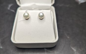 White Pearl Stud Earrings